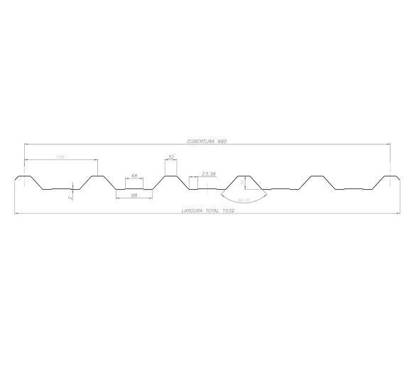 ZINCO TRAPEZOIDAL 6.00X1,04M TP40 N26 (16062)