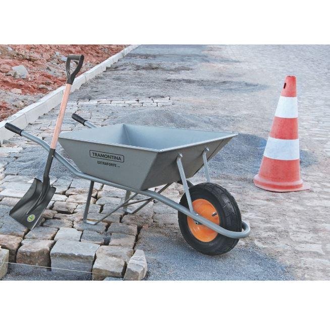 CARRINHO DE MAO REFORCADO CACAMBA QUADRADA CINZA TRAMONTINA (77714/435)