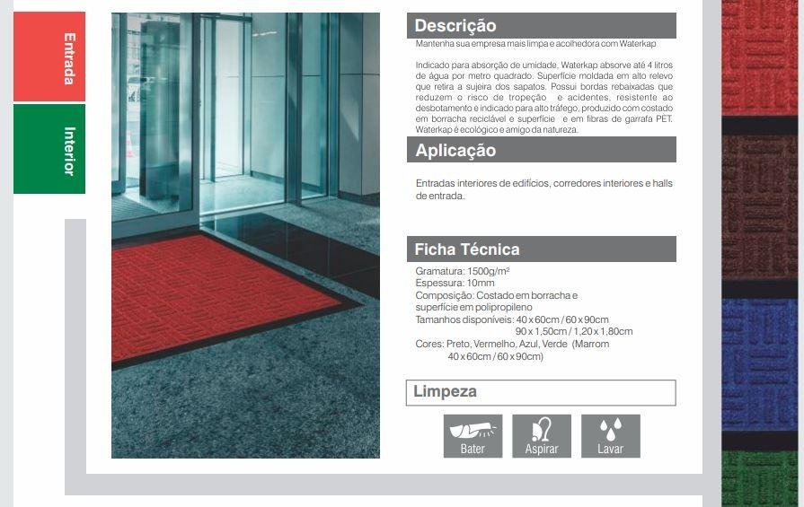 TAPETE WATERKAP 40X60 PRETO KAPAZI (191303)