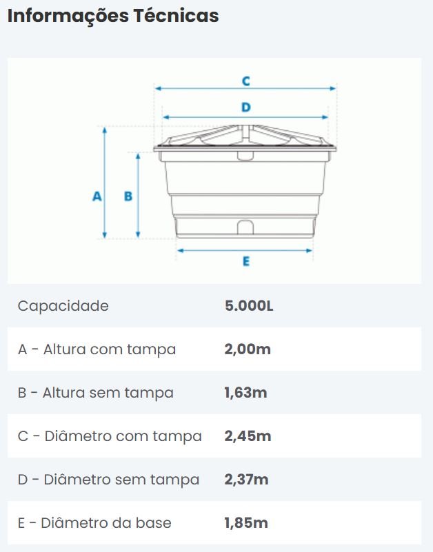 RESERVATORIO 5.000L POLIETILENO FORTLEV(2020010)