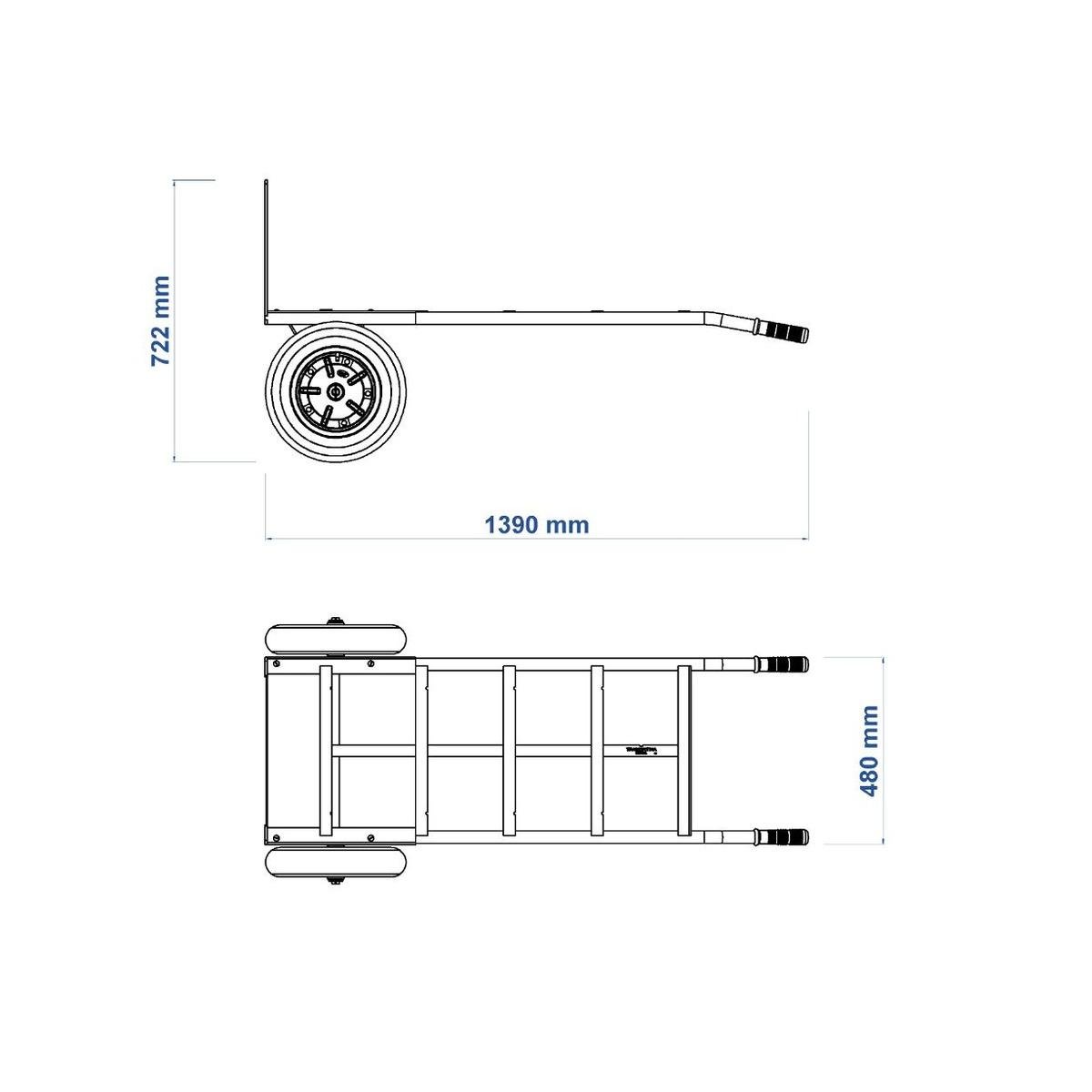 CARRINHO MAO PARA CARGAS 200KG 2 PNEUS BORRAC TRAMON (777564/35)