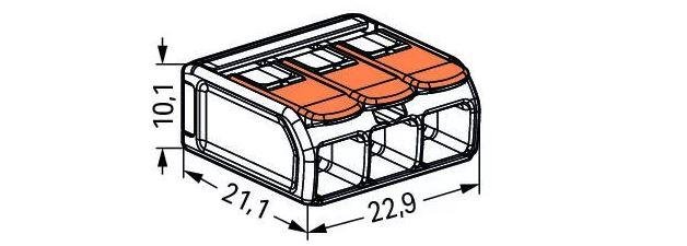 CONECTOR JUNCAO 3 POLOS 0,5-6MM 450V/41A 221-613 WAGO