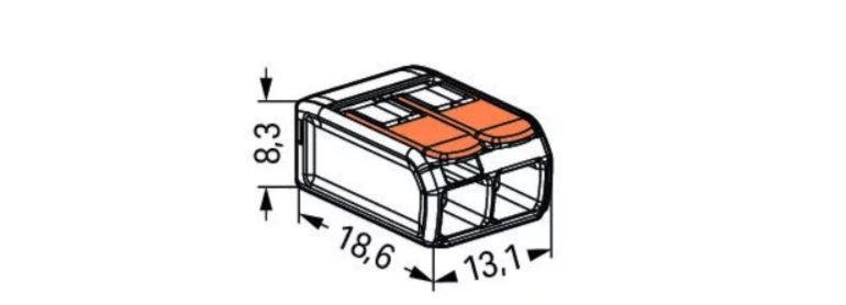 CONECTOR JUNCAO 2 POLOS 0,2-4MM 450V/32A WAGO