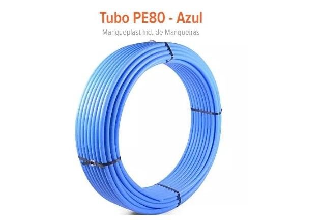 PEAD MANGUEIRA 32X3,6MM PN16 PE80 AZUL MANGUEPLAST (4313/100)