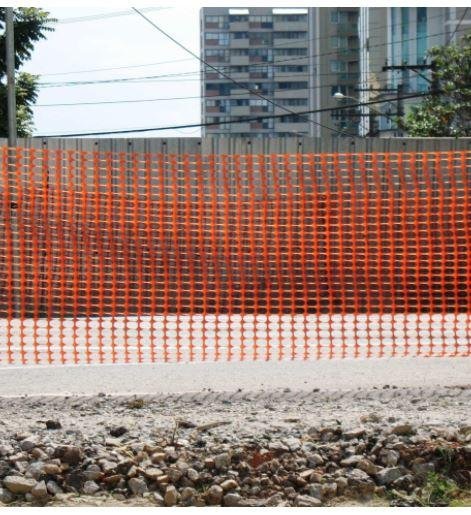 TELA TAPUME PLASTICA PARA CONSTRUÇÃO LARANJA 1,20MX50M ROMA (6511)